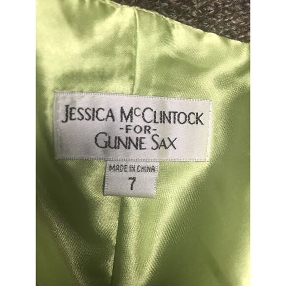 New Gunne Sax Jessica McClintock Dress 7 Green Chiffon Maxi Sequin Strapless - Picture 3 of 9